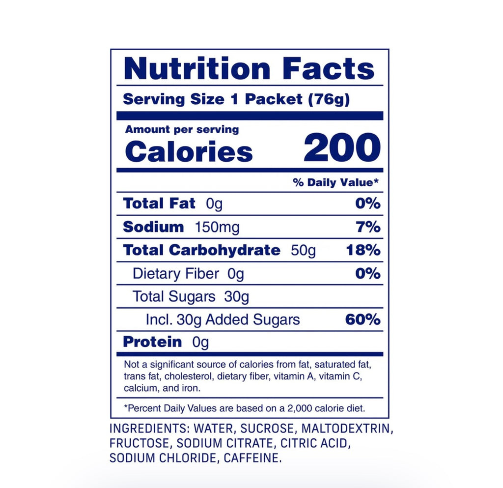 CARBS FUEL CAFFEINATED ORIGINAL 50G ENERGY GEL